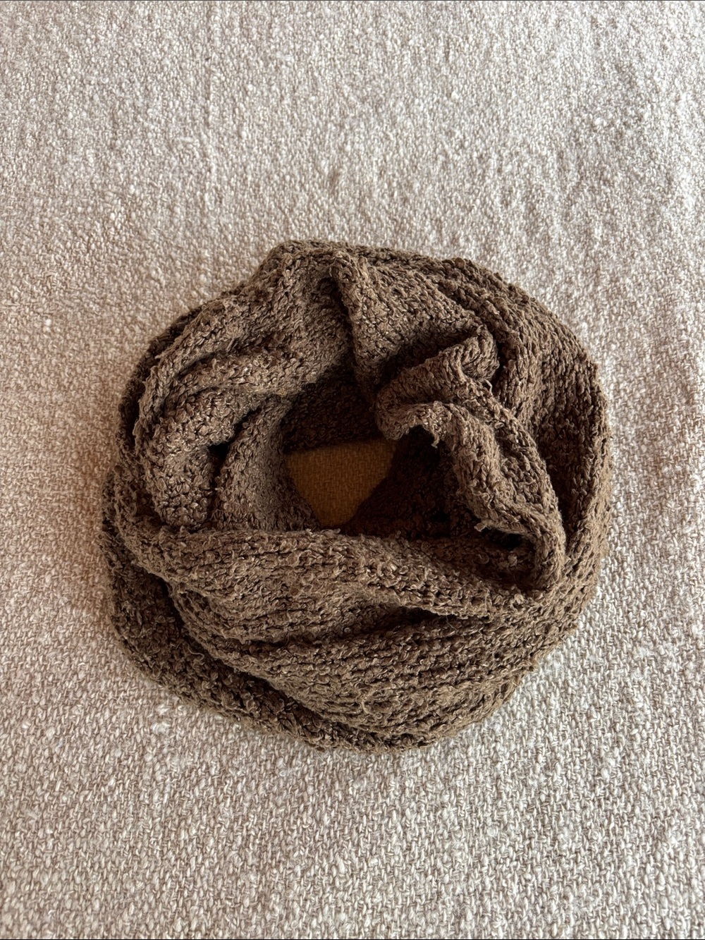 Chunky Moss Knitted Infinity Scarf